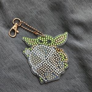 Grogu Mando Helmet Diamond Art Keychain